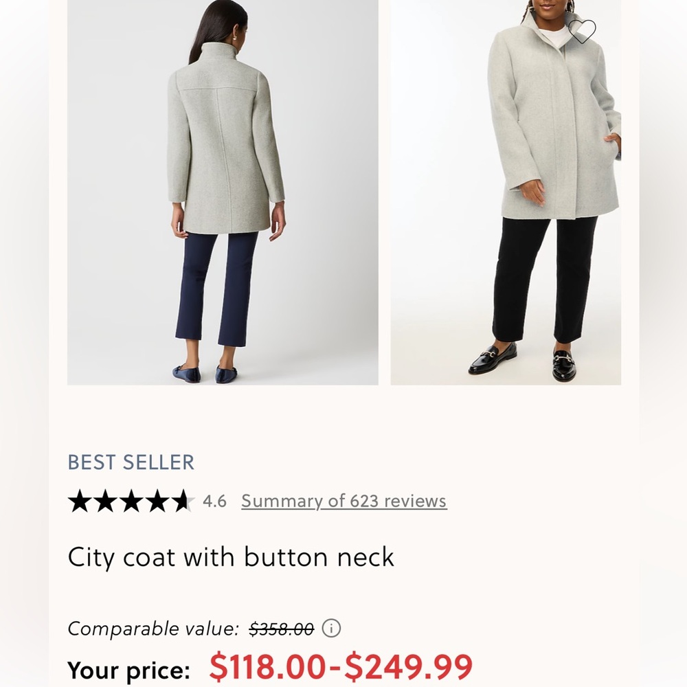 J. Crew Light Gray Wool Coat